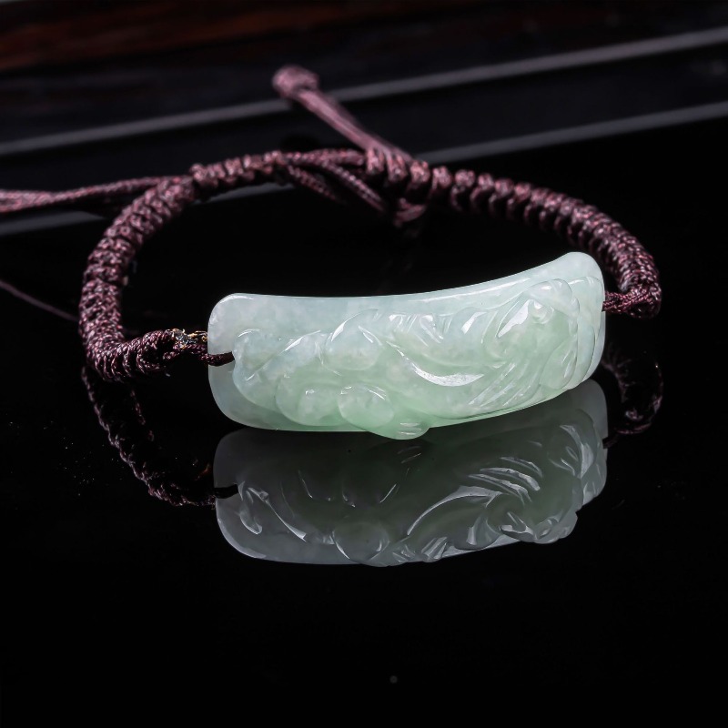 Vintage Fashion - Gelang Giok Burma Pixiu Ukiran Rajutan