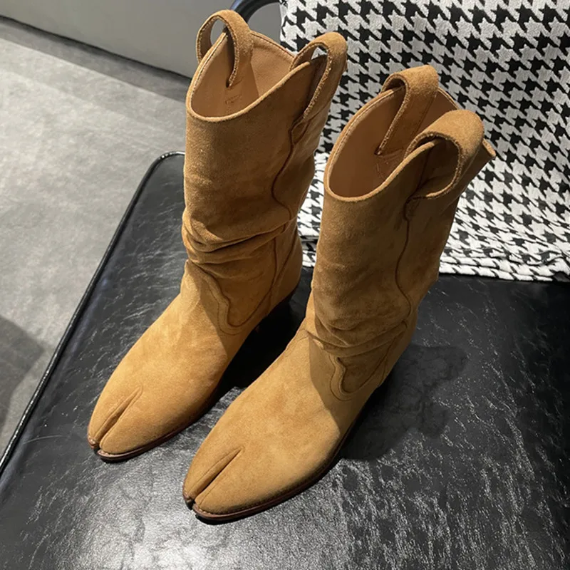 Vintage Fashion And Design - Sepatu Boots Vintage Korea Model Split