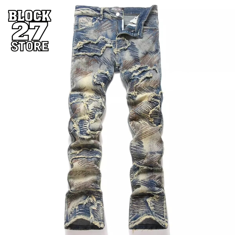 Retro Track Pant - Celana Jeans Hip Hop Vintage Distressed