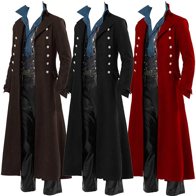 Vintage Trench Coat - Kostum Bajak Laut Pria Abad Pertengahan
