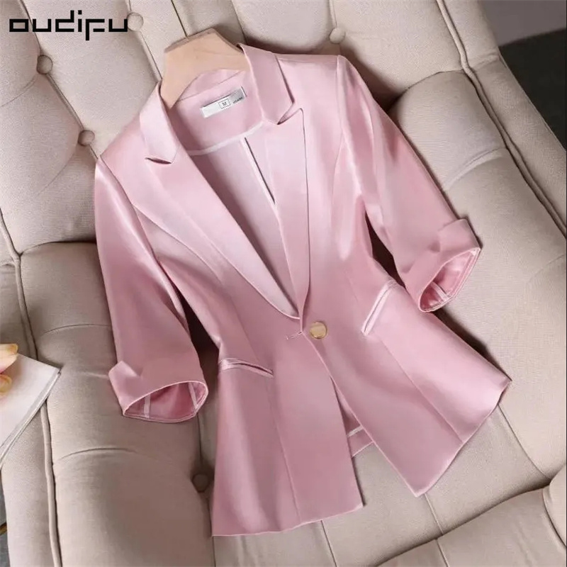 Vintage Trench Coat - Mantel Blazer profesional wanita, jaket ramping