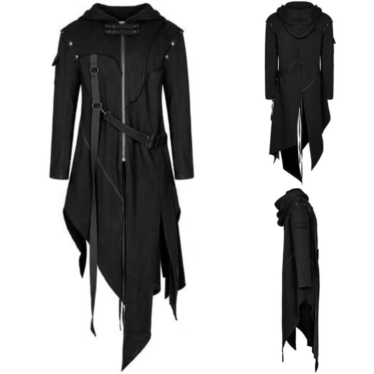 Vintage Trench Coat - Jas Hujan Steampunk, Jaket Gotik, Vintage,