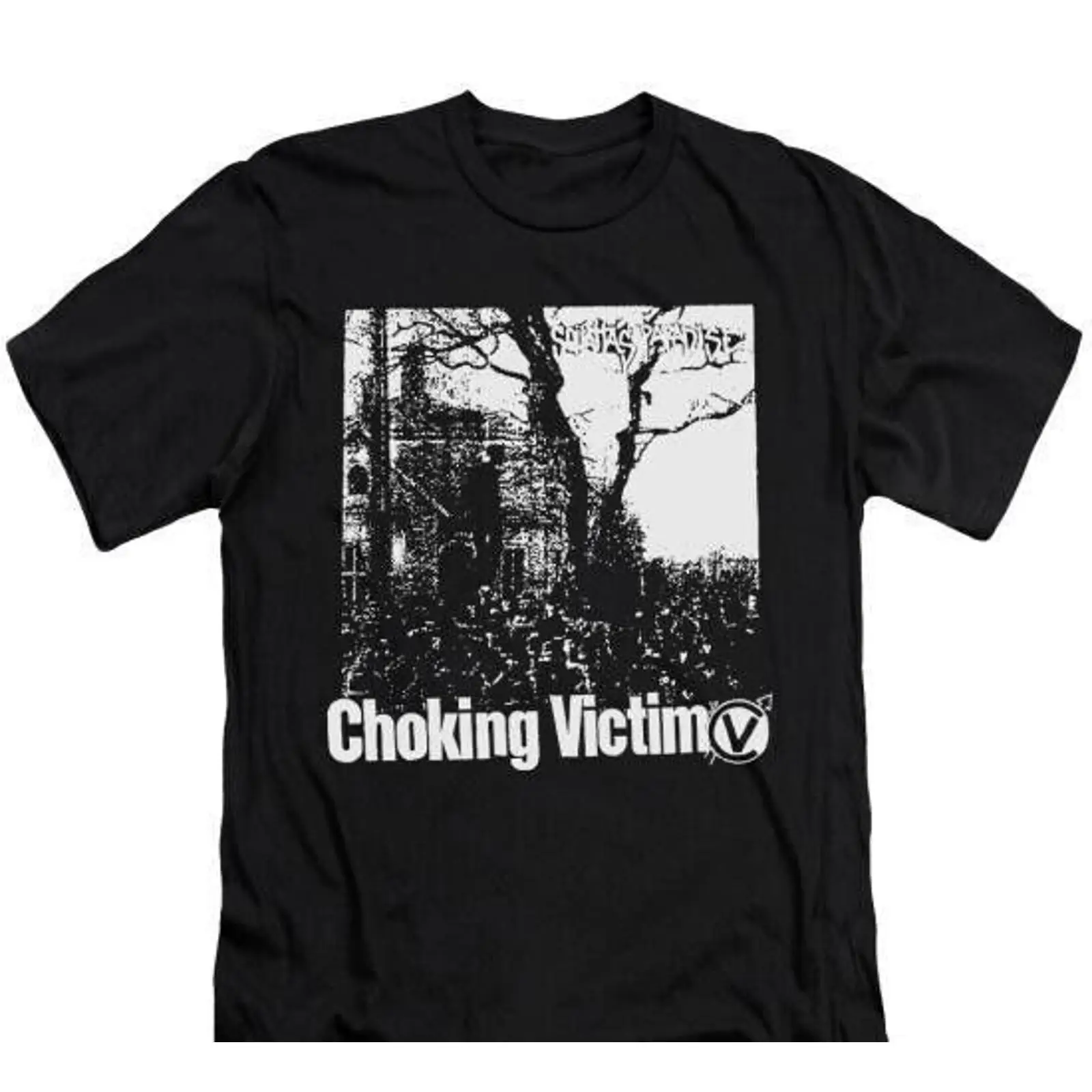 Vintage Fashion Victim - Kaos Hitam Unisex Choking Victim Squattas