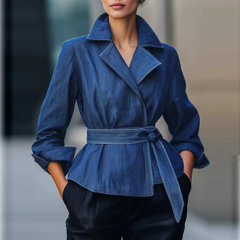 Vintage Fashion - Jaket Denim Wanita Musim Gugur Semi
