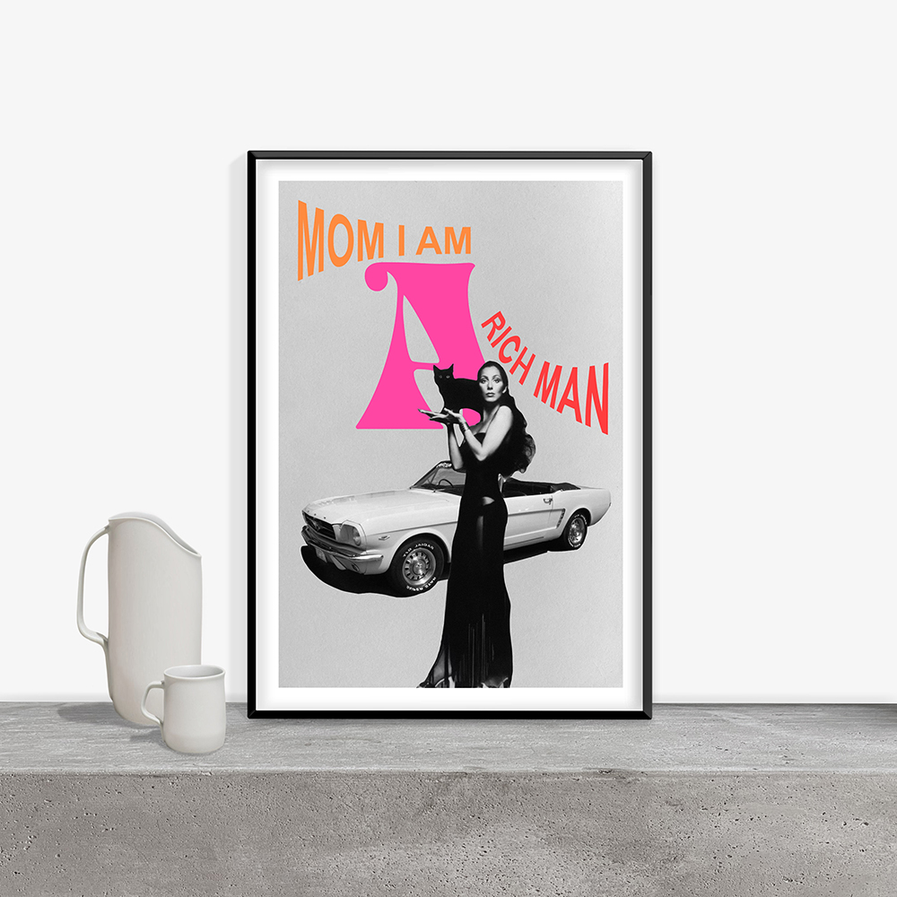 Mom I Am A Rich Man kutipan Re - Vintage Fashion Magazine Covers ulasan dan harga