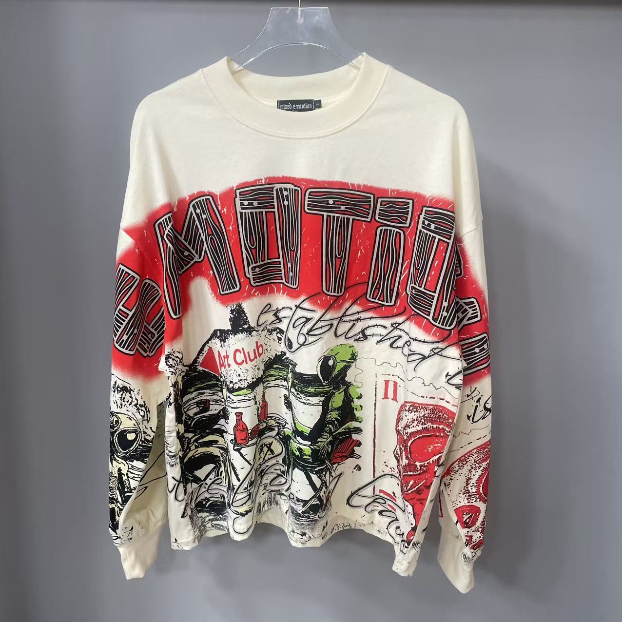 Kaos Lengan Panjang MIXED-EMOT - Vintage Fashion ulasan dan harga